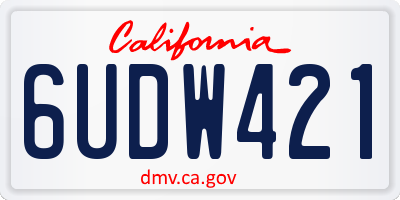 CA license plate 6UDW421