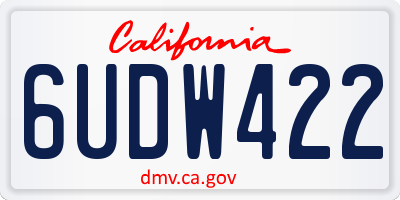CA license plate 6UDW422