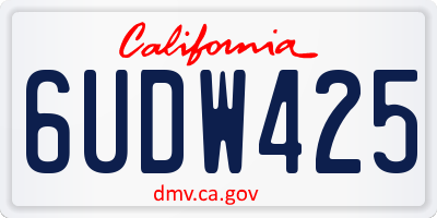 CA license plate 6UDW425