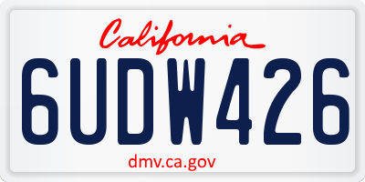 CA license plate 6UDW426