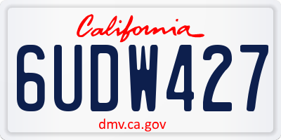 CA license plate 6UDW427