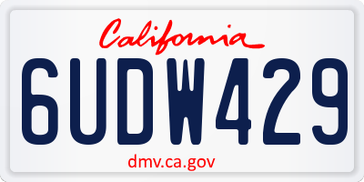 CA license plate 6UDW429