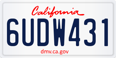 CA license plate 6UDW431