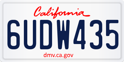 CA license plate 6UDW435