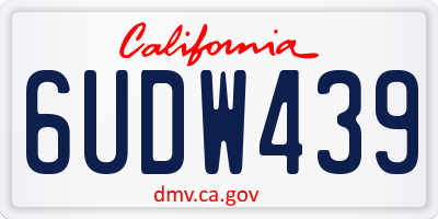 CA license plate 6UDW439