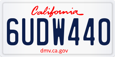 CA license plate 6UDW440