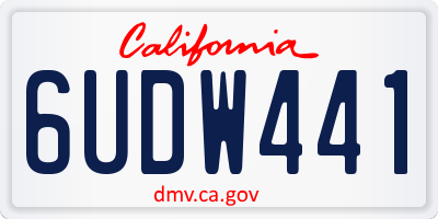 CA license plate 6UDW441