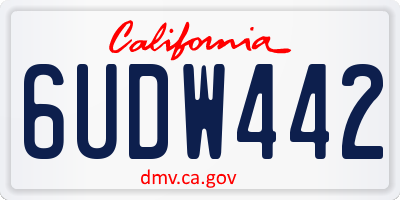CA license plate 6UDW442