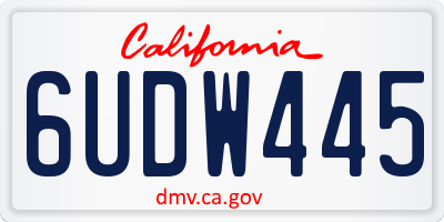 CA license plate 6UDW445