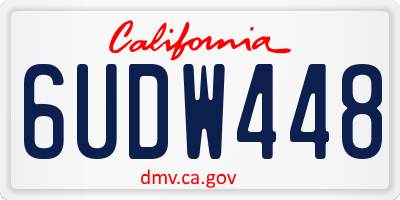 CA license plate 6UDW448