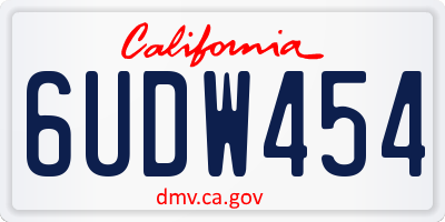 CA license plate 6UDW454