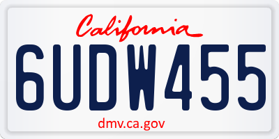CA license plate 6UDW455