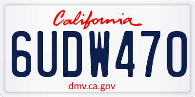 CA license plate 6UDW470