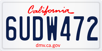 CA license plate 6UDW472