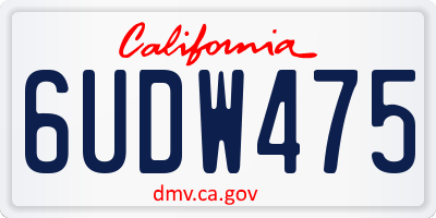 CA license plate 6UDW475