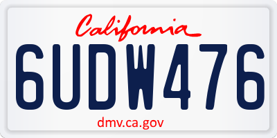 CA license plate 6UDW476
