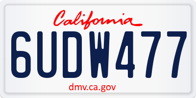 CA license plate 6UDW477