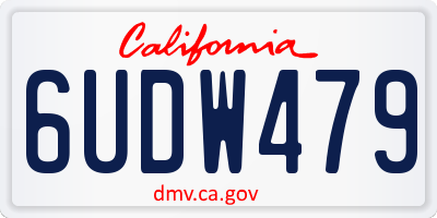 CA license plate 6UDW479