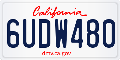CA license plate 6UDW480