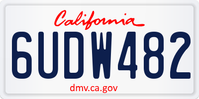 CA license plate 6UDW482