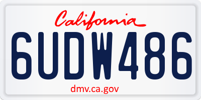 CA license plate 6UDW486