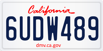 CA license plate 6UDW489