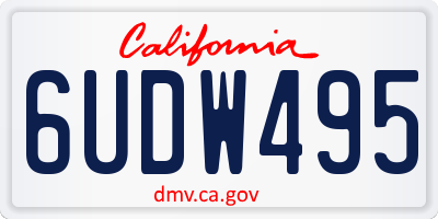 CA license plate 6UDW495