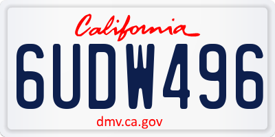 CA license plate 6UDW496