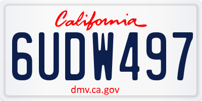 CA license plate 6UDW497