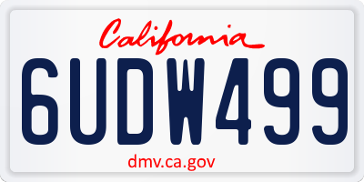CA license plate 6UDW499