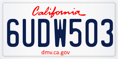 CA license plate 6UDW503