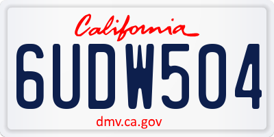 CA license plate 6UDW504