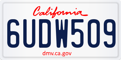 CA license plate 6UDW509