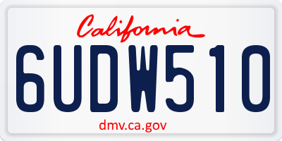 CA license plate 6UDW510