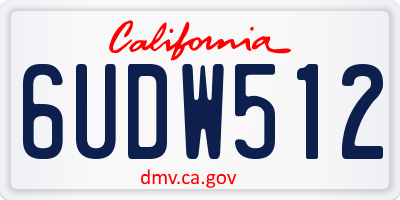 CA license plate 6UDW512