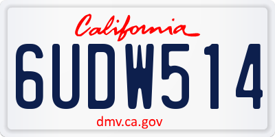 CA license plate 6UDW514