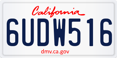CA license plate 6UDW516