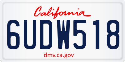 CA license plate 6UDW518