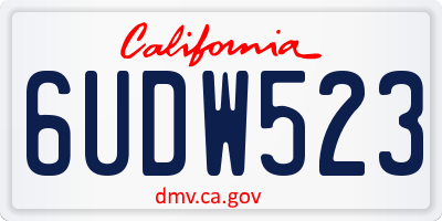CA license plate 6UDW523