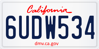 CA license plate 6UDW534