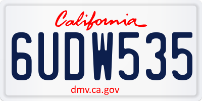 CA license plate 6UDW535