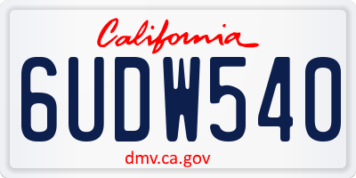 CA license plate 6UDW540