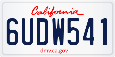 CA license plate 6UDW541