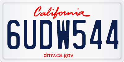 CA license plate 6UDW544