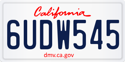 CA license plate 6UDW545