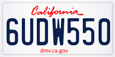 CA license plate 6UDW550