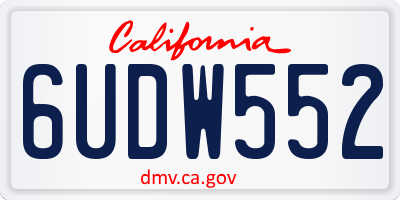 CA license plate 6UDW552