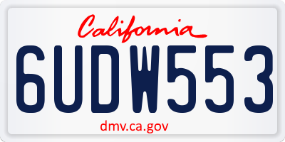 CA license plate 6UDW553