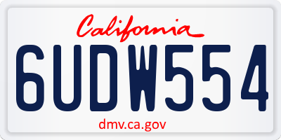 CA license plate 6UDW554