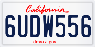 CA license plate 6UDW556